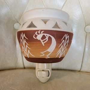 Kokopelli Ceramic Pottery Nightlight. WORKING. Western Style Home Decor.